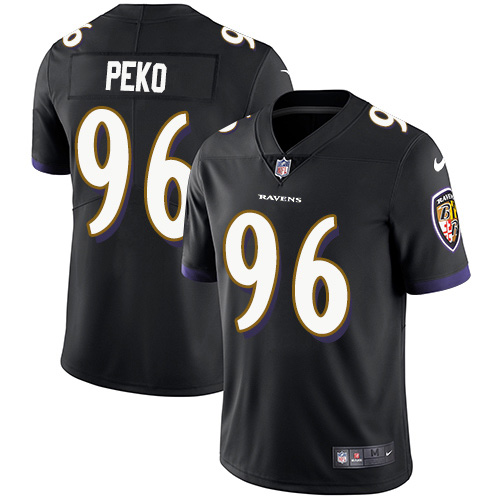 Baltimore Ravens #96 Domata Peko Sr Black Alternate Men's Stitched Vapor Untouchable Limited Jersey Men's