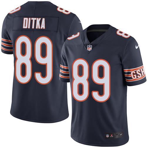 Bears #89 Mike Ditka Navy Blue Team Color Men's Stitched Vapor Untouchable Limited Jersey