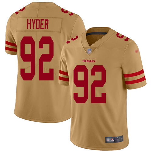 San Francisco 49ers #92 Kerry Hyder Gold Youth Stitched Limited Inverted Legend Jersey Youth
