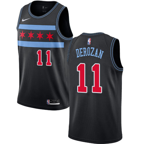 Chicago Bulls #11 Demar Derozan Youth Black Swingman City Edition 2018/19 Jersey Youth