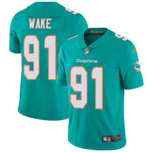 Miami Dolphins #91 Cameron Wake Aqua Green Team Color Youth Stitched Vapor Untouchable Limited Jersey Youth