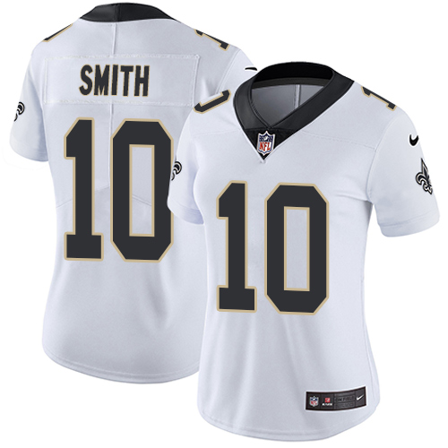 New Orleans Saints #10 Tre'Quan Smith White Women's Stitched Vapor Untouchable Limited Jersey Womens