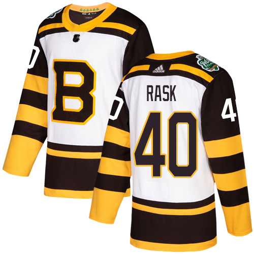 Adidas Boston Bruins #40 Tuukka Rask White Authentic 2019 Winter Classic Stitched Jersey Men's