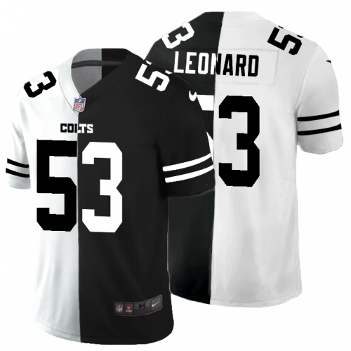 Indianapolis Indianapolis Colts #53 Darius Leonard Men's Black V White Peace Split Vapor Untouchable Limited Jersey Men's
