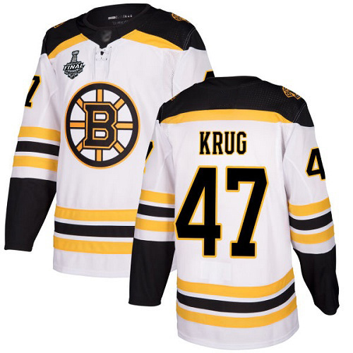 Adidas Boston Bruins #47 Torey Krug White Road Authentic Stanley Cup Final Bound Youth Stitched Jersey Youth
