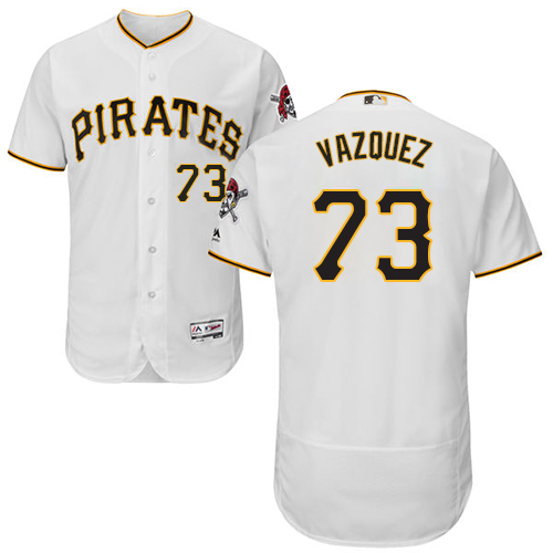 Pittsburgh Pirates #73 Felipe Vazquez White Flexbase Authentic Collection Stitched Jersey Men's