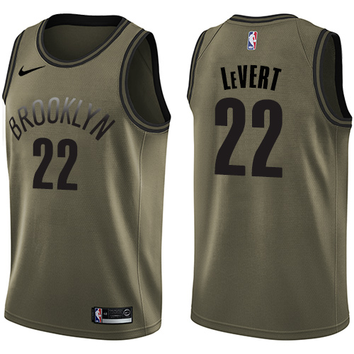 Brooklyn Nets #22 Caris LeVert Green Salute to Service Youth Swingman Jersey Youth