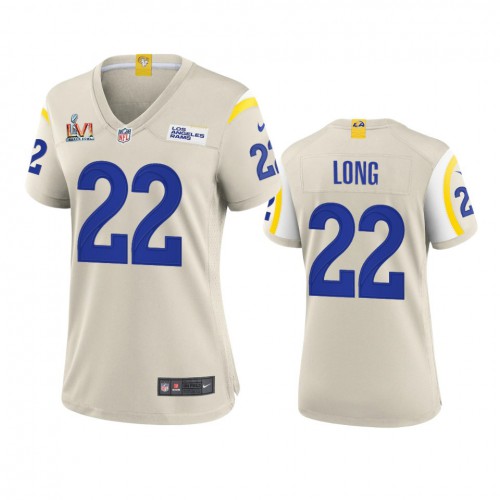 Los Angeles Los Angeles Rams #22 David Long Women's Super Bowl LVI Patch Game Jersey - Bone Womens
