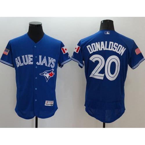 Toronto Blue Jays #20 Josh Donaldson Blue Fashion Stars & Stripes Flexbase Authentic Stitched Jersey Men's