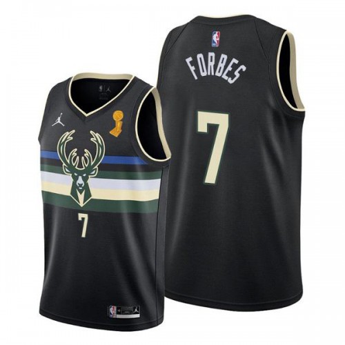 Milwaukee Milwaukee Bucks #7 Bryn Forbes Youth 2021 Finals Champions Swingman Statement Edition Jersey Black Youth