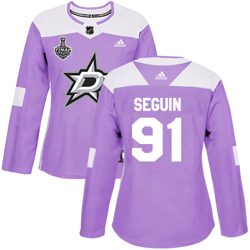 Adidas Dallas Stars #91 Tyler Seguin Purple Authentic Fights Cancer Women's 2020 Stanley Cup Final Stitched Jersey Womens