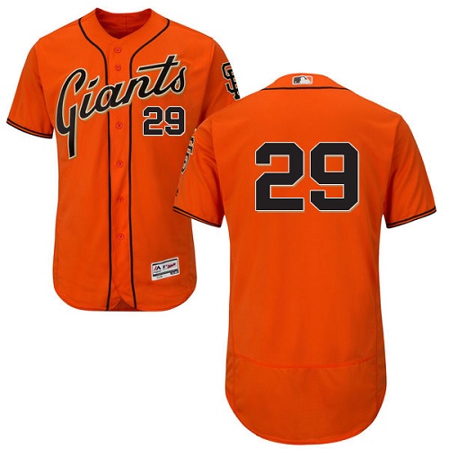 San Francisco Giants #29 Jeff Samardzija Orange Flexbase Authentic Collection Stitched Jersey Men's