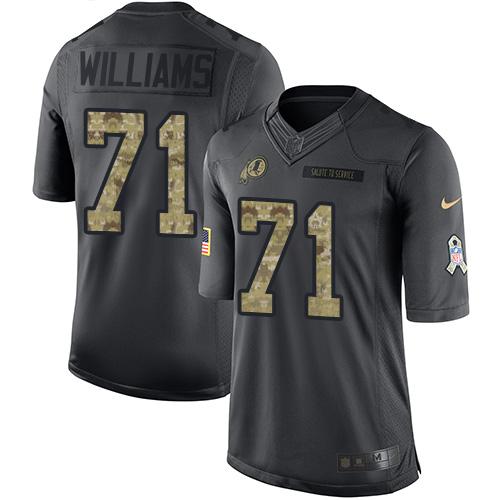 Washington Commanders #71 Trent Williams Black Men's Stitched Limited 2016 Salute to Service Jersey Men's