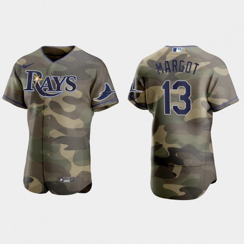 Tampa Bay Tampa Bay Rays #13 Manuel Margot Men's 2021 Armed Forces Day Authentic Jersey -Camo Men's