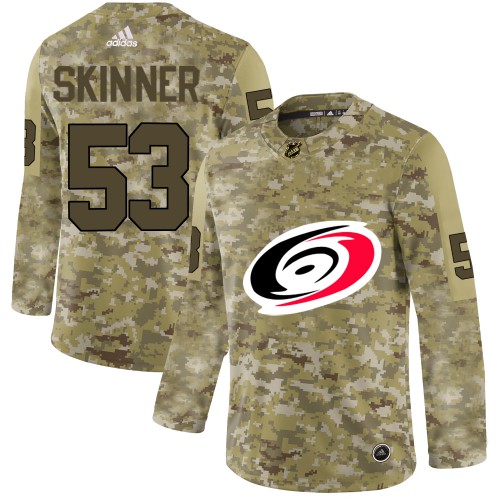 Adidas Carolina Hurricanes #53 Jeff Skinner Camo Authentic Stitched Jersey Men's