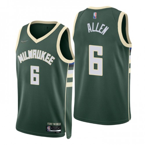 Milwaukee Bucks #6 Grayson Allen Green Mens 2021-22 75th Anniversary Diamond Swingman Jersey - Icon Edition Mens