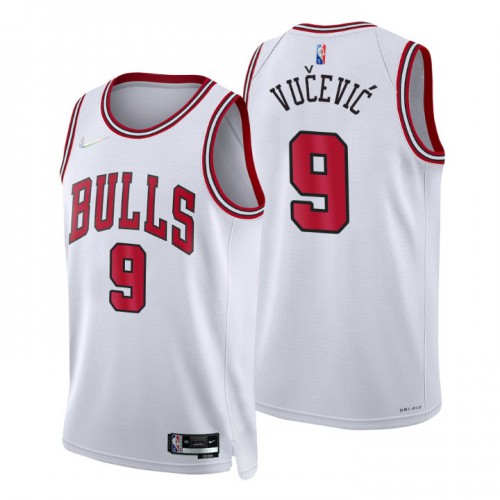 Chicago Bulls #9 Nikola Vucevic White Mens 2021-22 75th Anniversary Diamond Swingman Jersey - Association Edition Mens