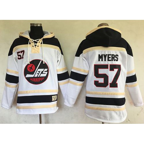 Winnipeg Jets #57 Tyler Myers White Sawyer Hooded Sweatshirt Stitched Jersey Men's