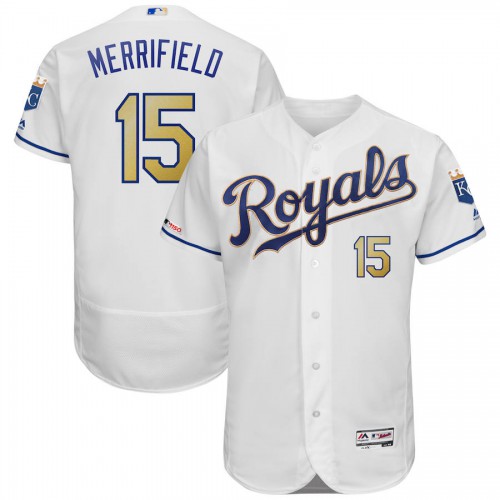 Kansas City Kansas City Royals #15 Whit Merrifield Majestic Alternate Authentic Collection Flex Base Player Jersey White Men's