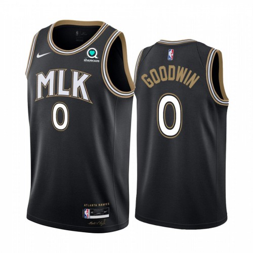 Atlanta Hawks #0 Brandon Goodwin Black Swingman 2020-21 City Edition Jersey Mens