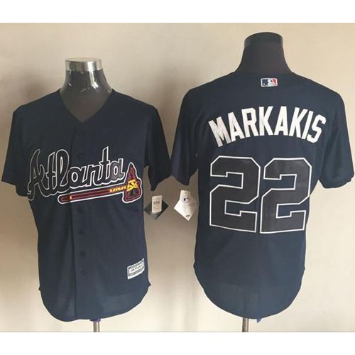 Atlanta Braves #22 Nick Markakis Blue New Cool Base Stitched Jersey Men's