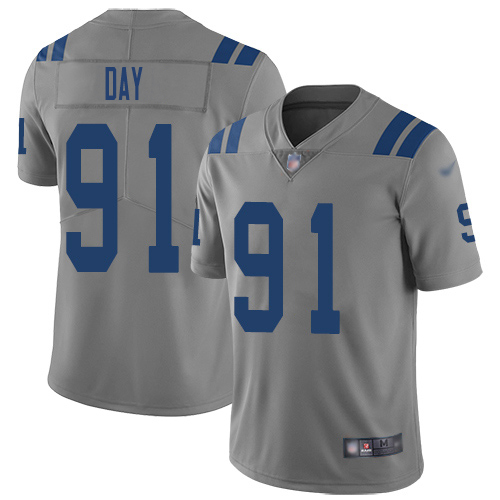 Indianapolis Colts #91 Sheldon Day Gray Youth Stitched Limited Inverted Legend Jersey Youth