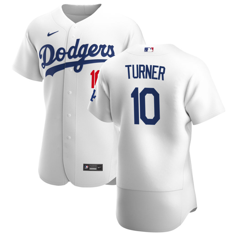 Los Angeles Dodgers #10 Justin Turner Men's White Home 2020 Authentic Player Jersey