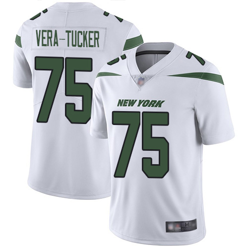 New York Jets #75 Alijah Vera-Tucker White Men's Stitched Vapor Untouchable Limited Jersey Men's