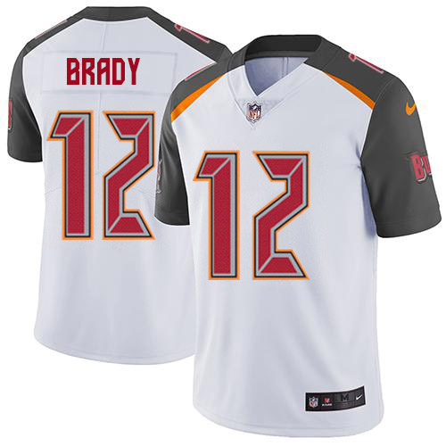 Buccaneers #12 Tom Brady White Men's Stitched Vapor Untouchable Limited Jersey