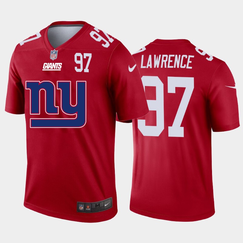 New York Giants #97 Dexter Lawrence Red Men's Big Team Logo Player Vapor Limited Jersey