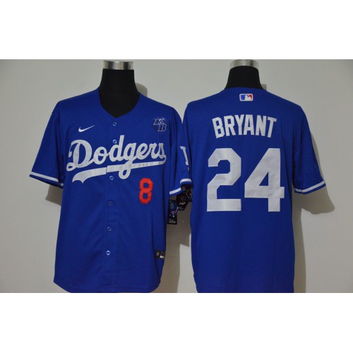 Los Angeles Los Angeles Dodgers #8 #24 Kobe Bryant Men's Royal Cool Base 2020 KB Patch Jersey Men's