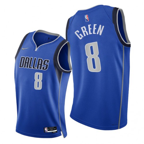 Dallas Mavericks #8 Josh Green Mens 2021-22 75th Diamond Anniversary Jersey Blue Mens