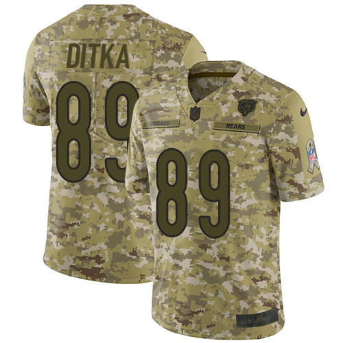 Bears #89 Mike Ditka Camo Youth Stitched Limited 2018 Salute To Service Jersey