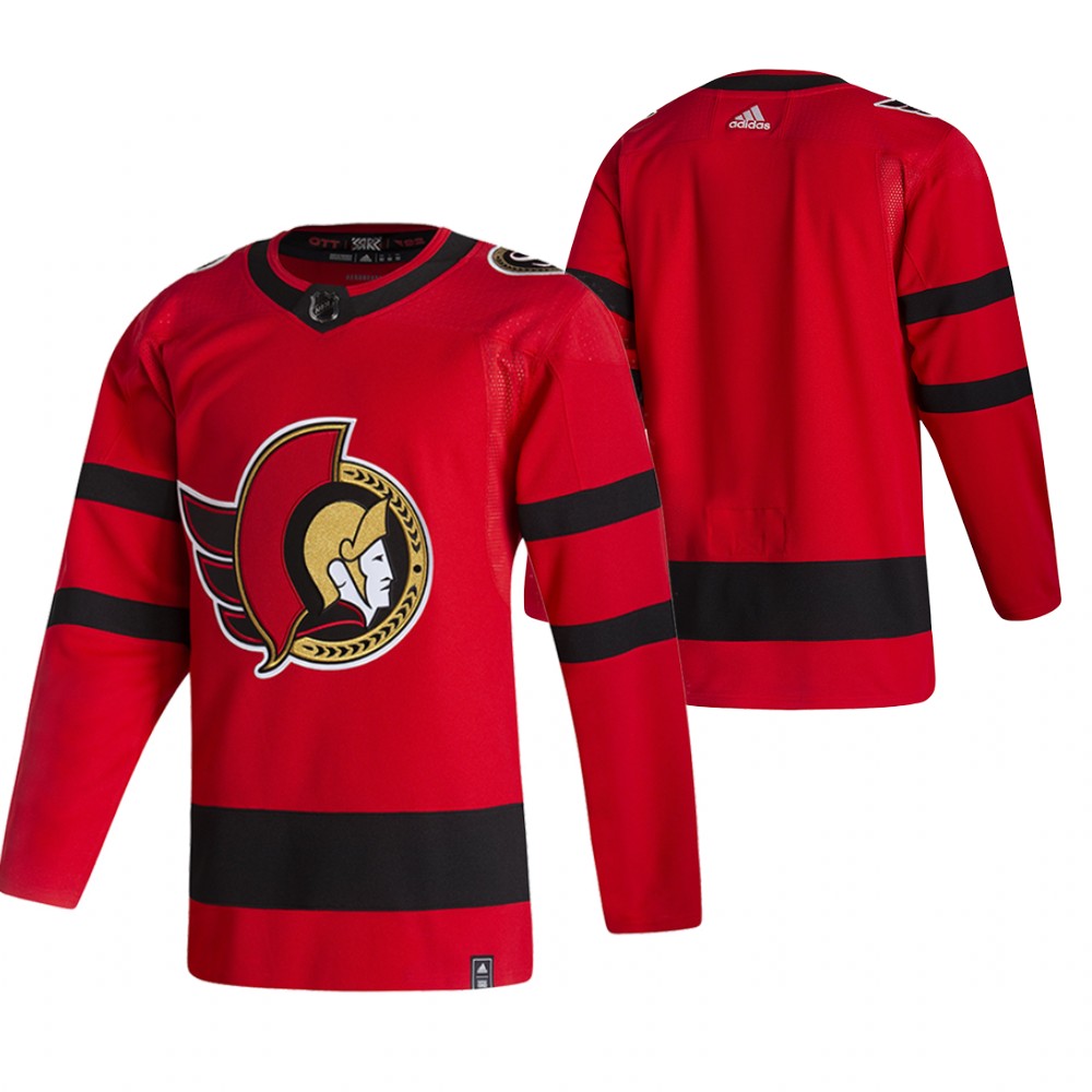 Ottawa Senators Blank Red Men's Adidas 2020-21 Reverse Retro Alternate Jersey