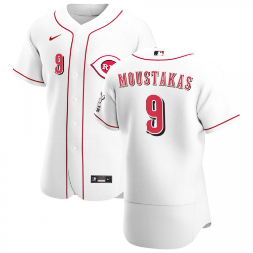 Cincinnati Cincinnati Reds #9 Mike Moustakas Men's White Home 2020 Authentic Player Jersey Men's
