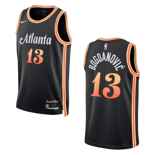 Atlanta Atlanta Hawks #13 Bogdan Bogdanovic Unisex Black 2022-23 Swingman Jersey - City Edition Mens