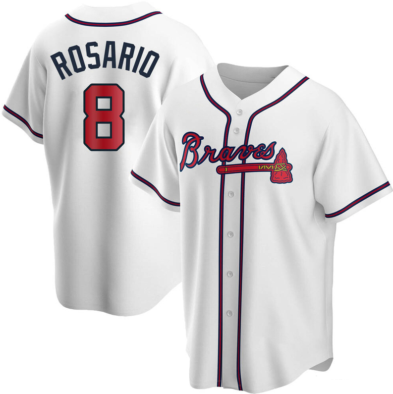 Men's Youth Women's Atlanta Braves #8 Eddie Rosario Cool Base Home Jersey - White