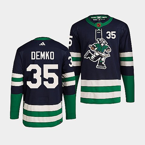 Vancouver Canucks #35 Thatcher Demko Men's Adidas Reverse Retro 2.0 Authentic Player Jersey - Navy
