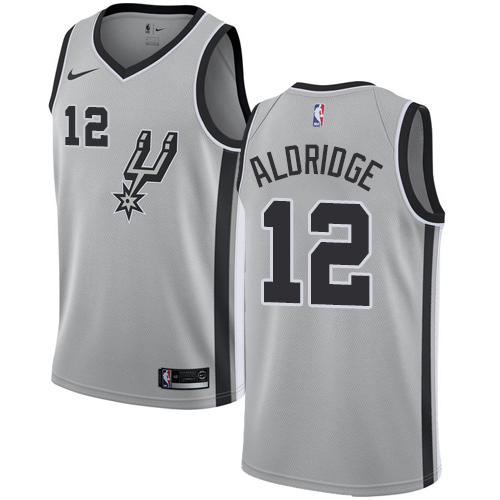 San Antonio Spurs #12 LaMarcus Aldridge Silver Womens Swingman Statement Edition Jersey Womens