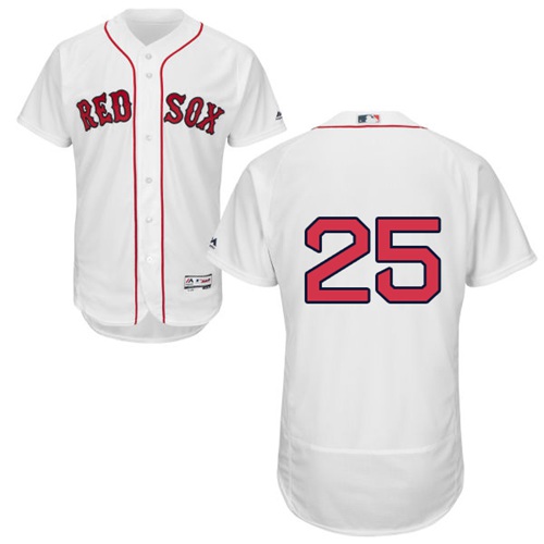 Boston Red Sox #25 Steve Pearce White Flexbase Authentic Collection Stitched Jersey Men's