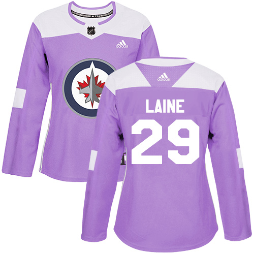 Adidas Winnipeg Jets #29 Patrik Laine Purple Authentic Fights Cancer Women's Stitched Jersey Womens