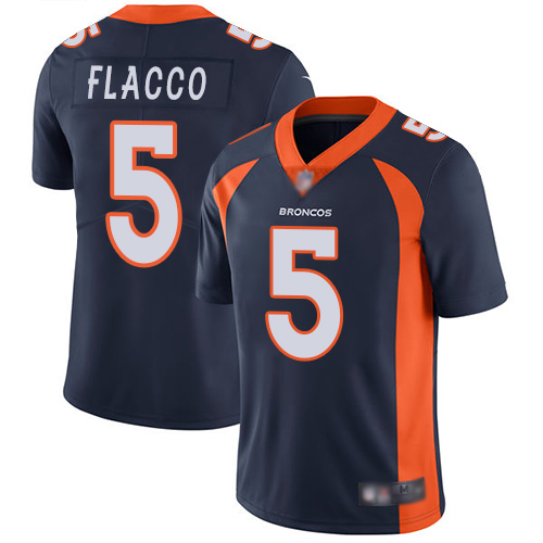 Denver Broncos #5 Joe Flacco Navy Blue Alternate Men's Stitched Vapor Untouchable Limited Jersey Men's