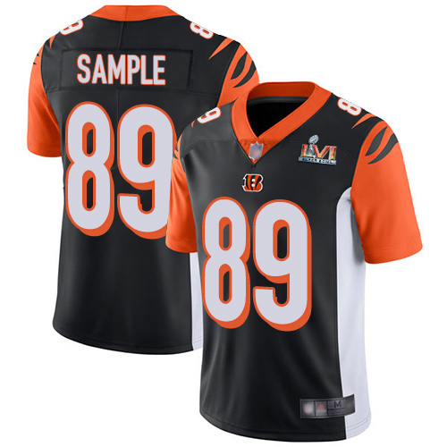 Cincinnati Bengals #89 Drew Sample Black Team Color Super Bowl LVI Patch Youth Stitched Vapor Untouchable Limited Jersey Youth