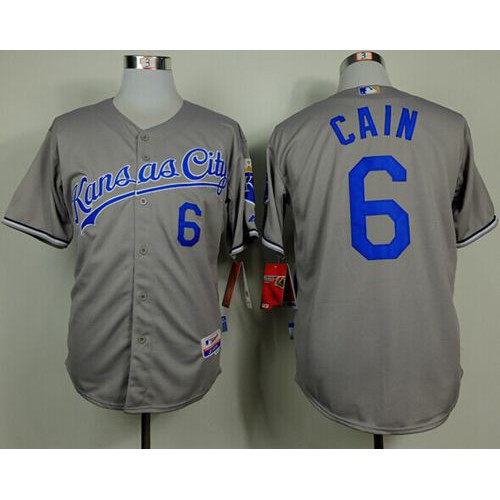 Kansas City Royals #6 Lorenzo Cain Grey Cool Base Stitched Jersey Men's