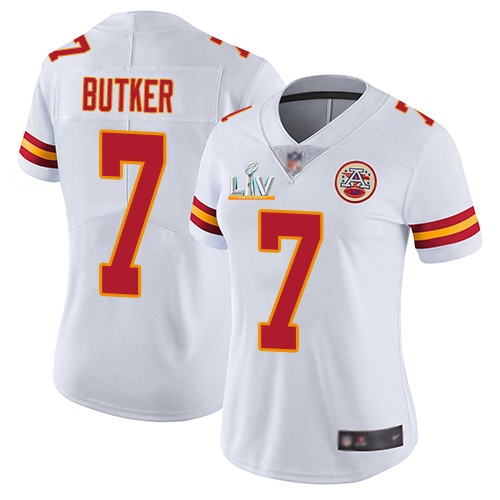 Chiefs #7 Harrison Butker White Women's Super Bowl LV Bound Stitched Vapor Untouchable Limited Jersey