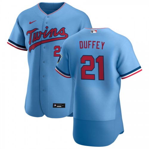 Minnesota Minnesota Twins #21 Tyler Duffey Men's Light Blue Alternate 2020 Authentic Team Jersey Men's