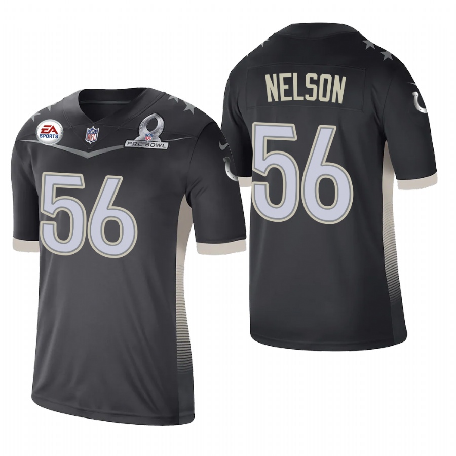 Indianapolis Colts #56 Quenton Nelson 2021 AFC Pro Bowl Game Anthracite Jersey