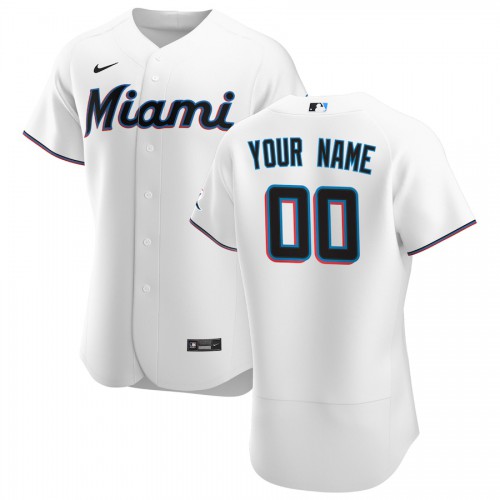 Miami Marlins Custom Men's White Home 2020 Authentic Player Jersey