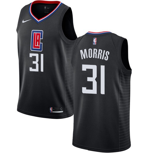 Los Angeles Clippers #31 Marcus Morris Black Swingman Statement Edition Jersey Mens