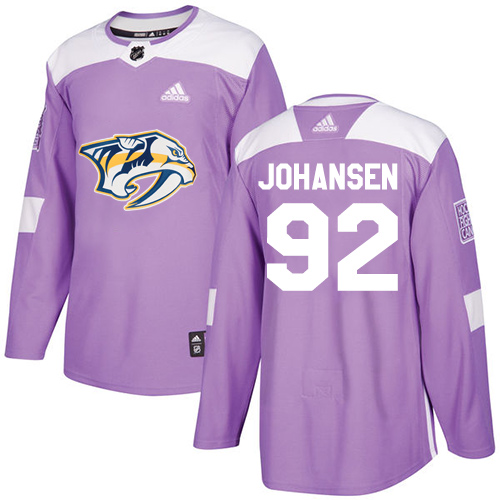 Adidas Nashville Predators #92 Ryan Johansen Purple Authentic Fights Cancer Stitched Youth Jersey Youth